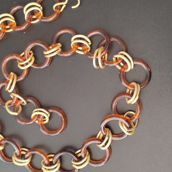 Gold And Brown Link Belt Vintage 41" Long - Picture 5 of 5